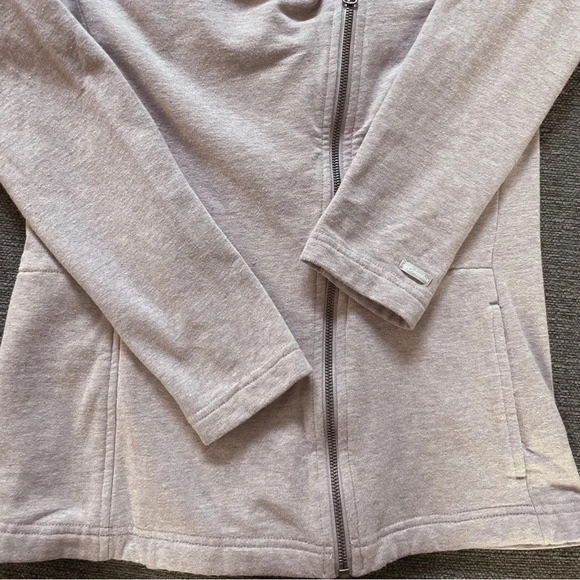 Columbia Women’s Full zip Asymmetrical  Sweater Jacket Heathered Mauve Small - Picture 4 of 9